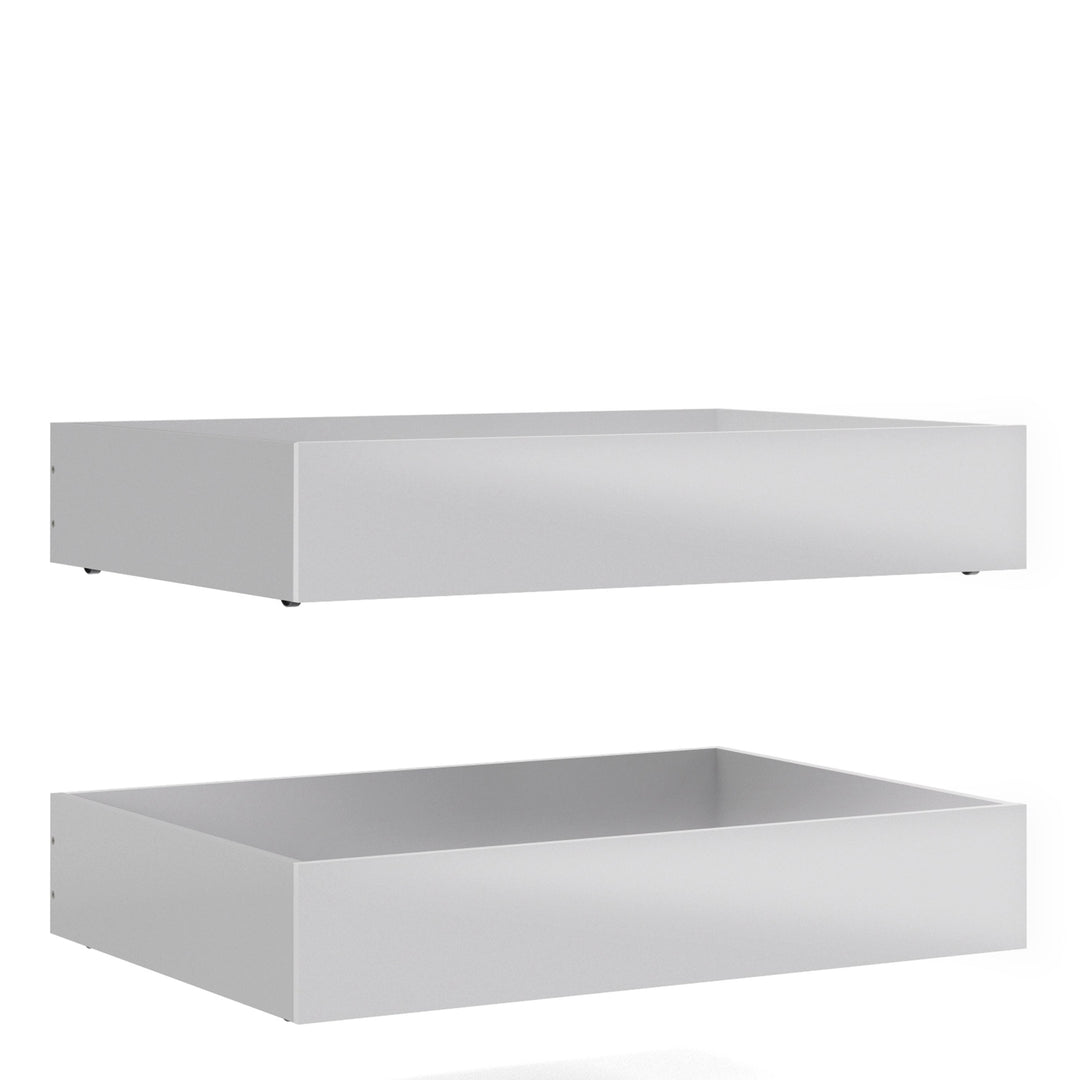 Naia Set of 2 Underbed Drawers (for Single or Double beds) in White High Gloss - TidySpaces