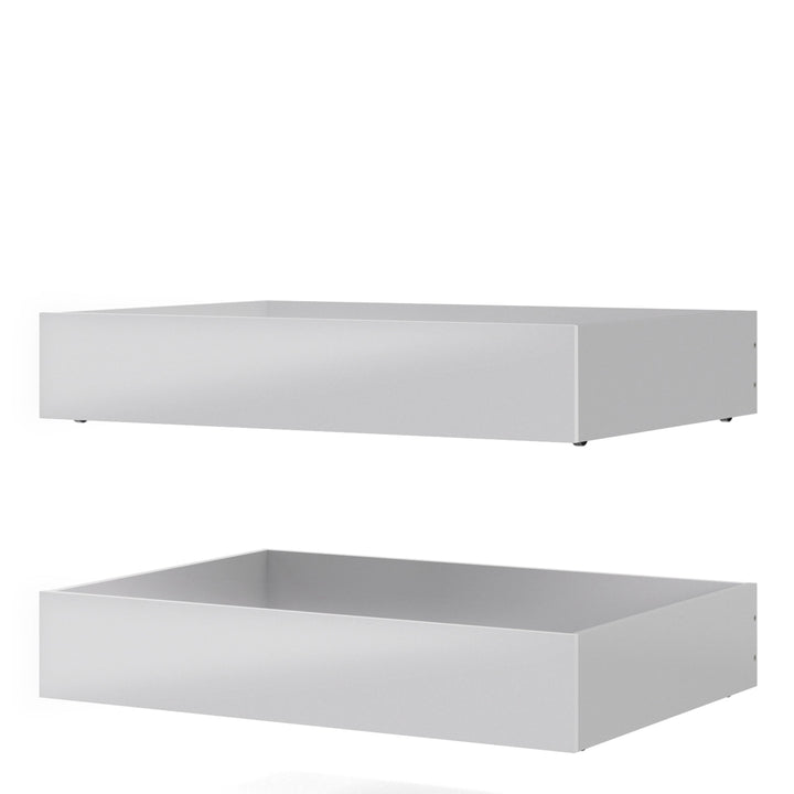 Naia Set of 2 Underbed Drawers (for Single or Double beds) in White High Gloss - TidySpaces