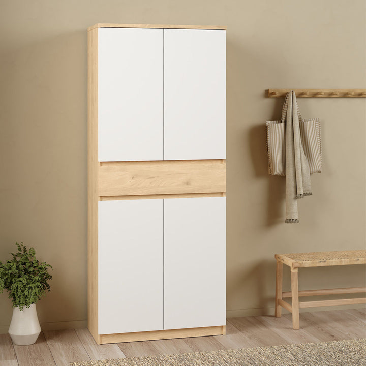 Naia Shoe Cabinet with 4 Doors + 1 Drawer - TidySpaces