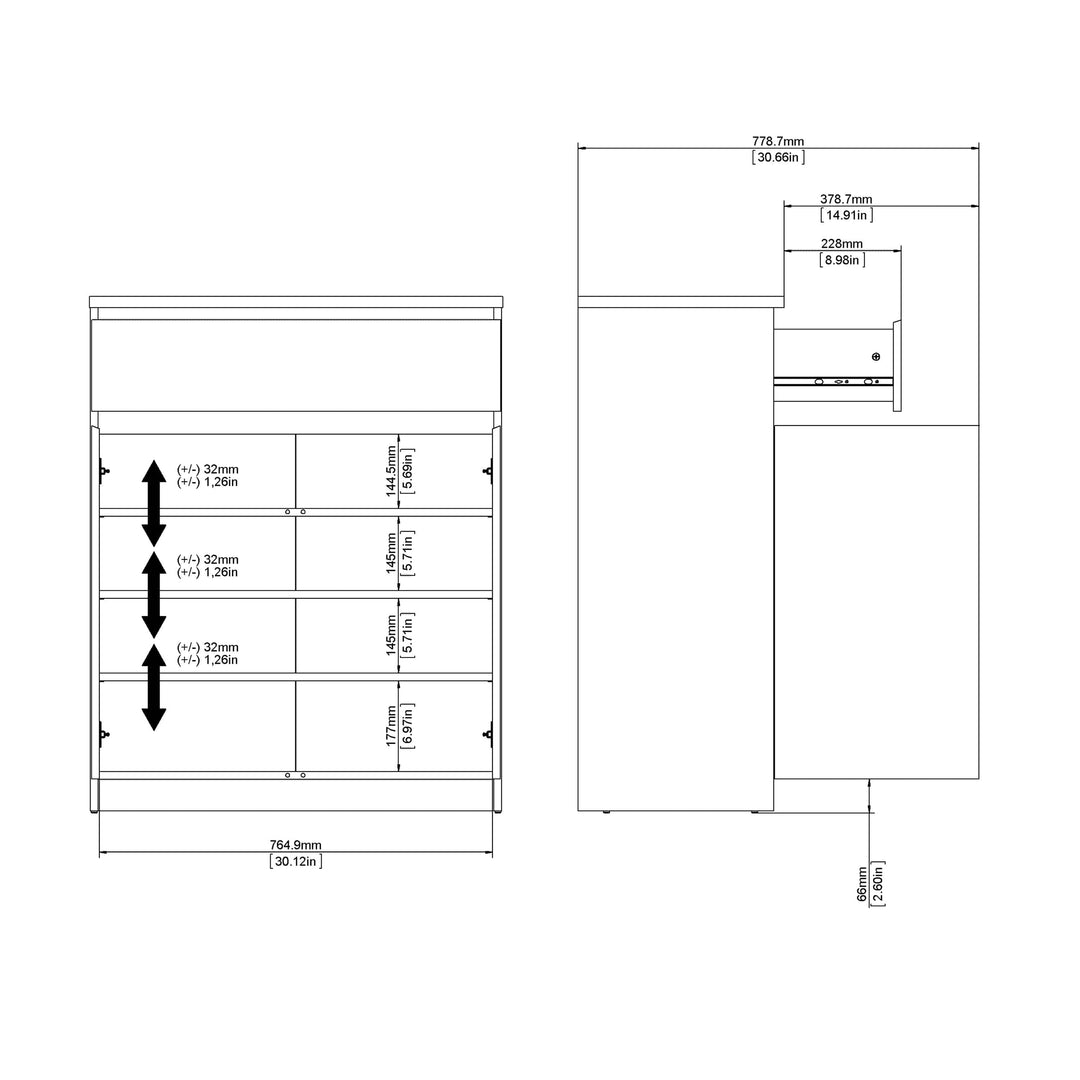 Naia Sideboard  1 Drawer 2 Doors in Jackson Hickory Oak - TidySpaces