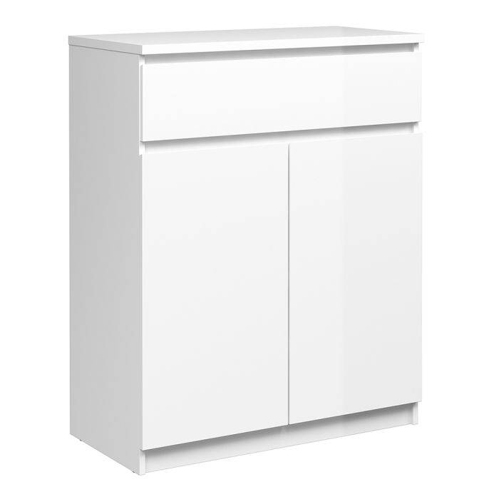 Naia Sideboard - 1 Drawer 2 Doors in White High Gloss - TidySpaces