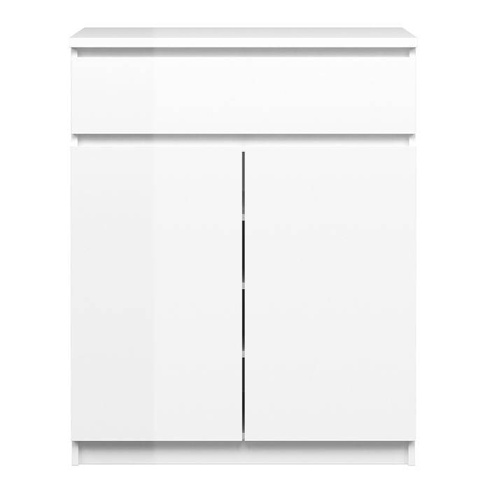 Naia Sideboard - 1 Drawer 2 Doors in White High Gloss - TidySpaces