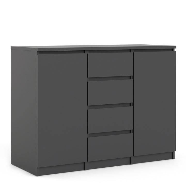 Naia Sideboard - 4 Drawers 2 Doors in Black Matt - TidySpaces