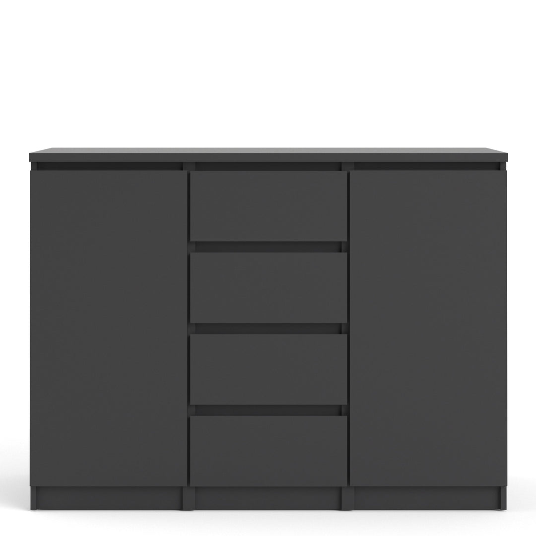 Naia Sideboard - 4 Drawers 2 Doors in Black Matt - TidySpaces