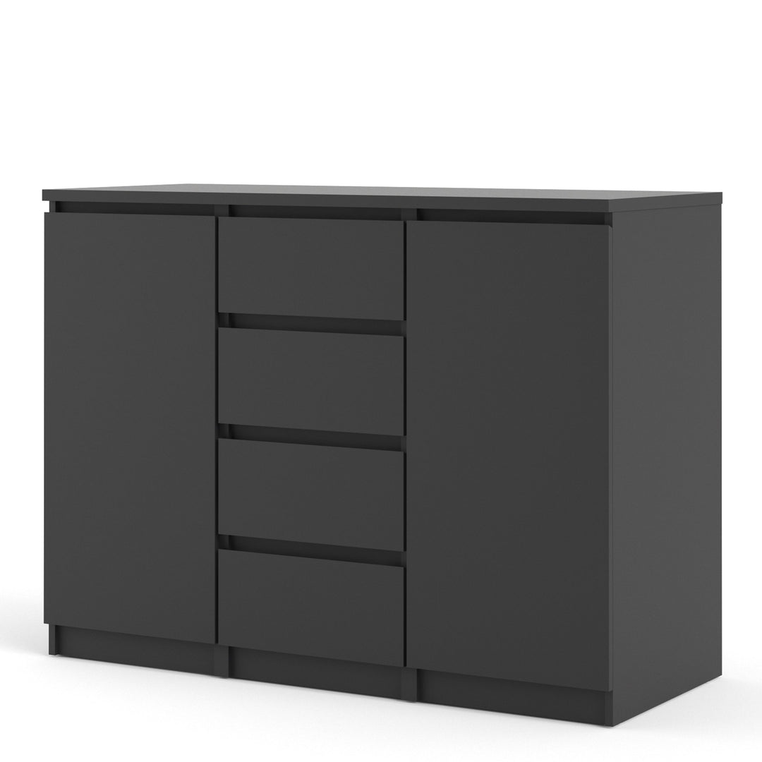 Naia Sideboard - 4 Drawers 2 Doors in Black Matt - TidySpaces