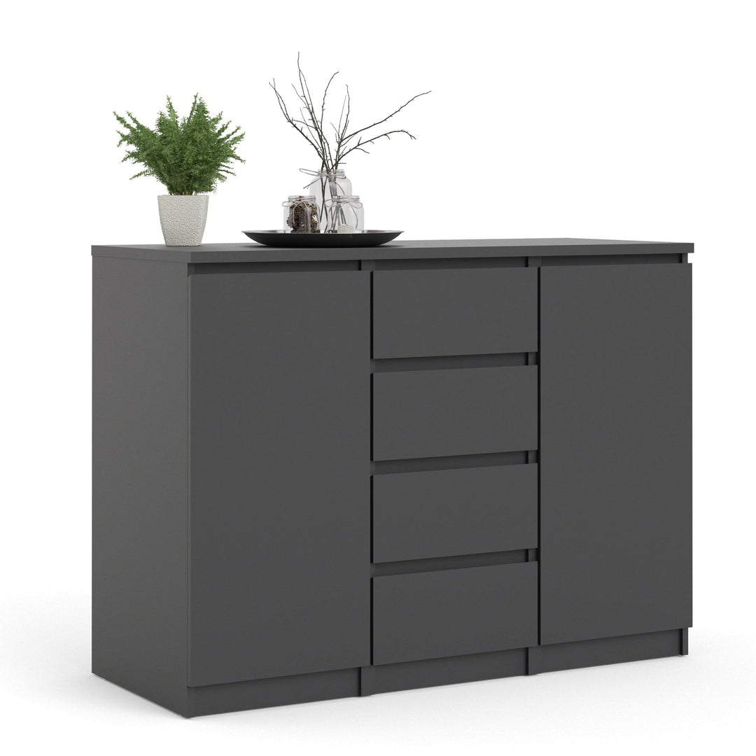 Naia Sideboard - 4 Drawers 2 Doors in Black Matt - TidySpaces