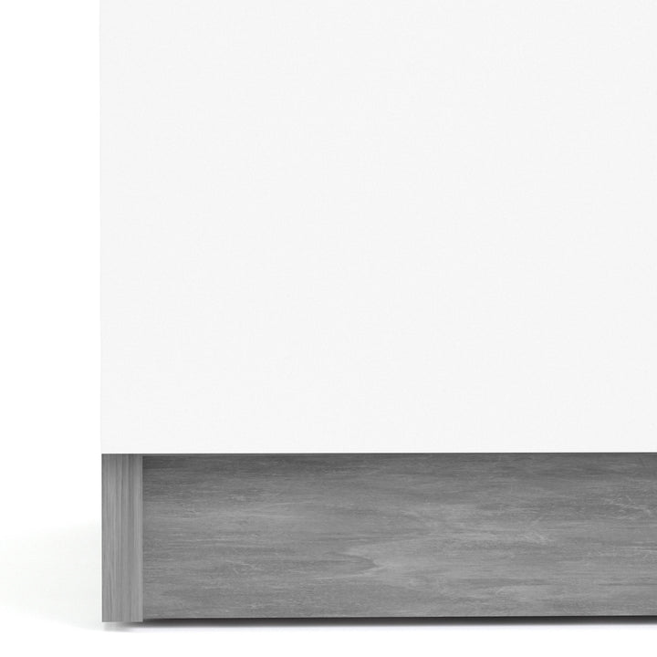 Naia Sideboard 4 Drawers 2 Doors in Concrete and White High Gloss - TidySpaces