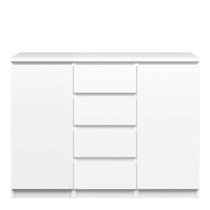 Naia Sideboard - 4 Drawers 2 Doors in White High Gloss - TidySpaces