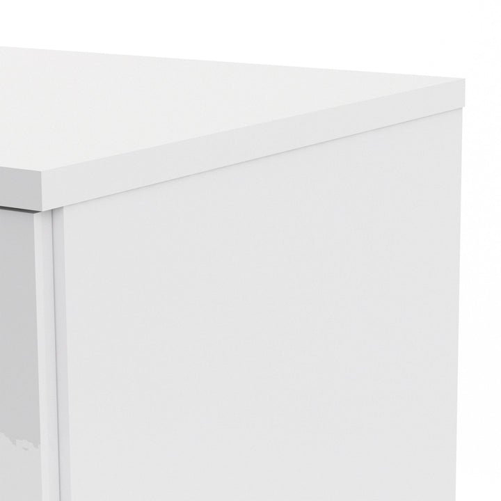 Naia Wardrobe with 2 doors + 1 drawer in White High Gloss - TidySpaces