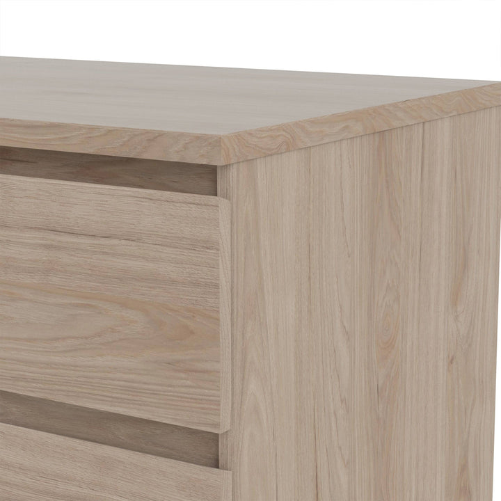 Naia Wide Chest of 6 Drawers (3+3) in Jackson Hickory Oak - TidySpaces