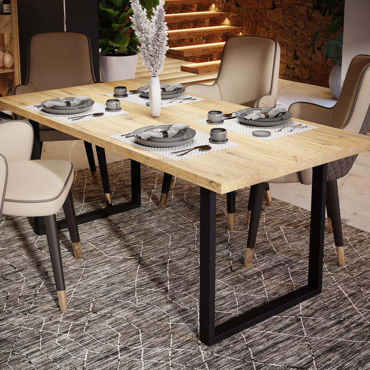 Nikomedes Dining Table in Bartex Oak - TidySpaces