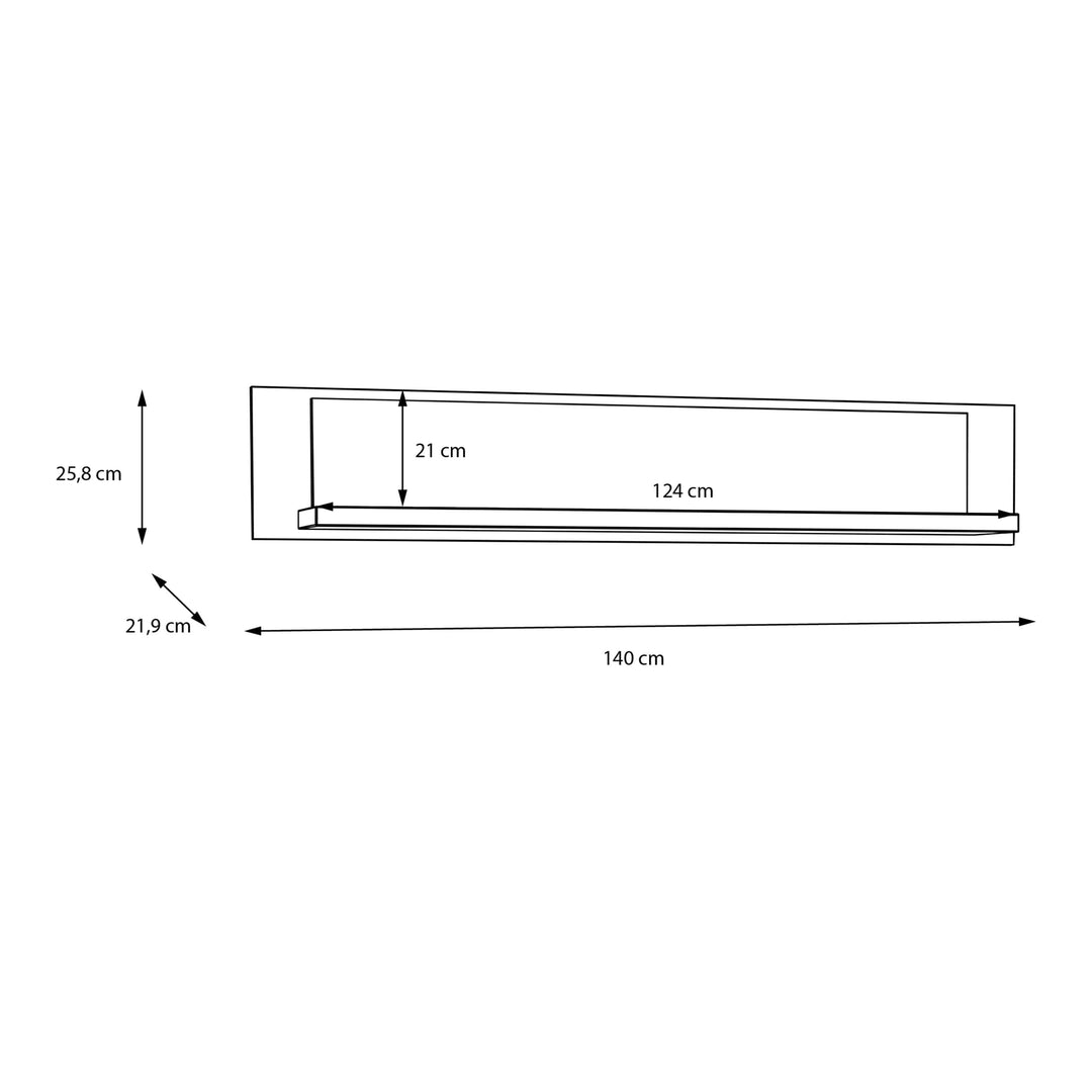 Nikomedes Wall shelf in Spica Oak/Matt Black/Bartex Oak - TidySpaces