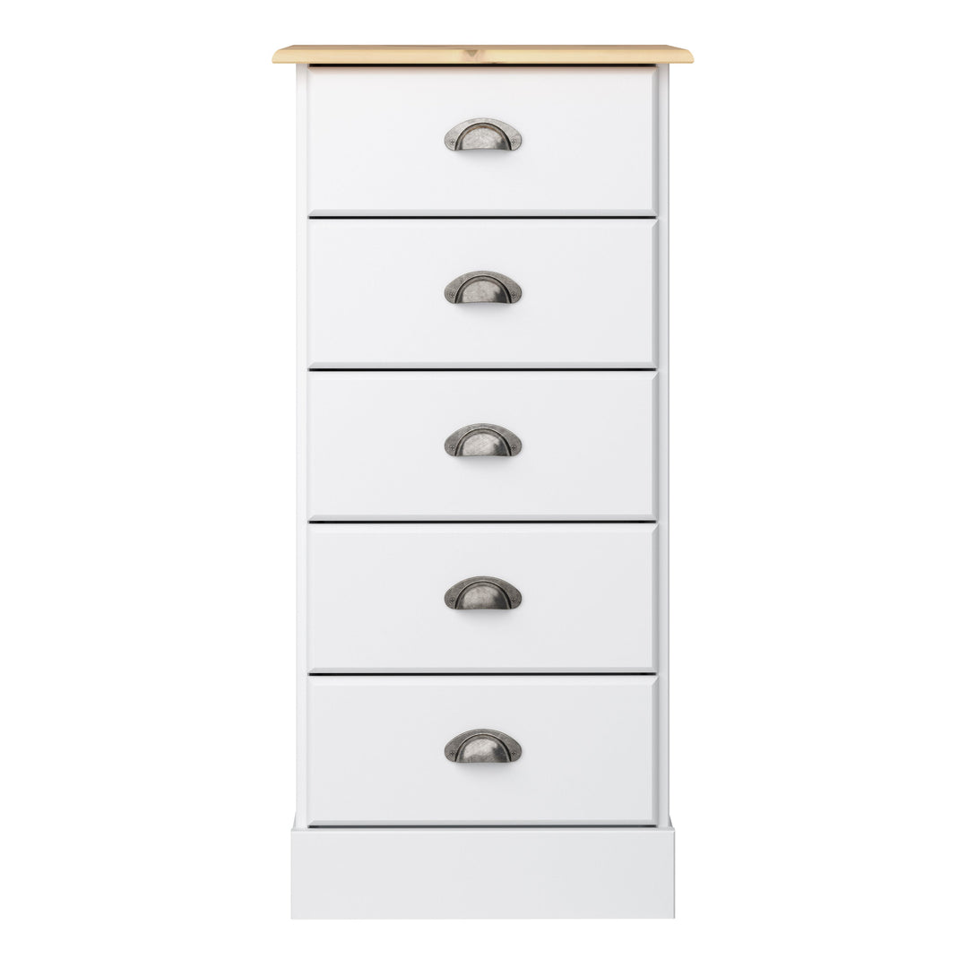 Nola 5 Drawer Chest White & Pine - TidySpaces