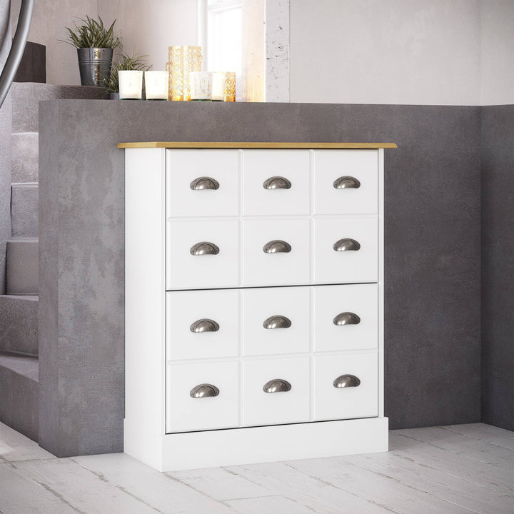 Nola Shoe Cabinet White & Pine - TidySpaces