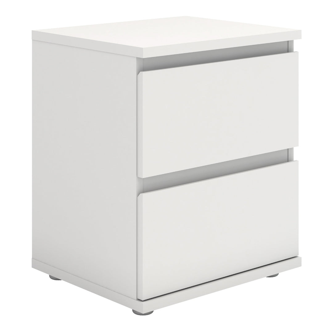 Nova Bedside 2 Drawer in White - TidySpaces