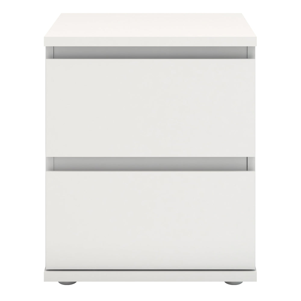 Nova Bedside 2 Drawer in White - TidySpaces