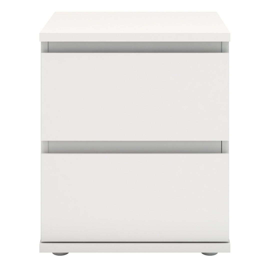 Nova Bedside 2 Drawer in White - TidySpaces