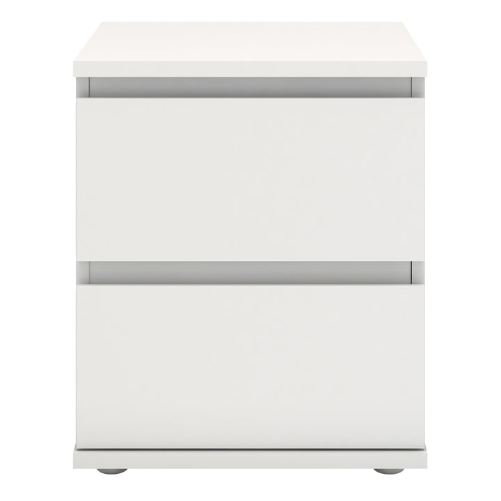 Nova Bedside 2 Drawer in White - TidySpaces