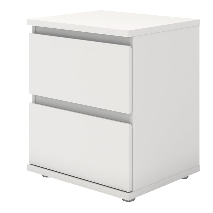 Nova Bedside 2 Drawer in White - TidySpaces