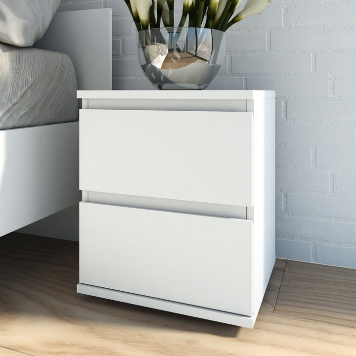 Nova Bedside 2 Drawer in White - TidySpaces