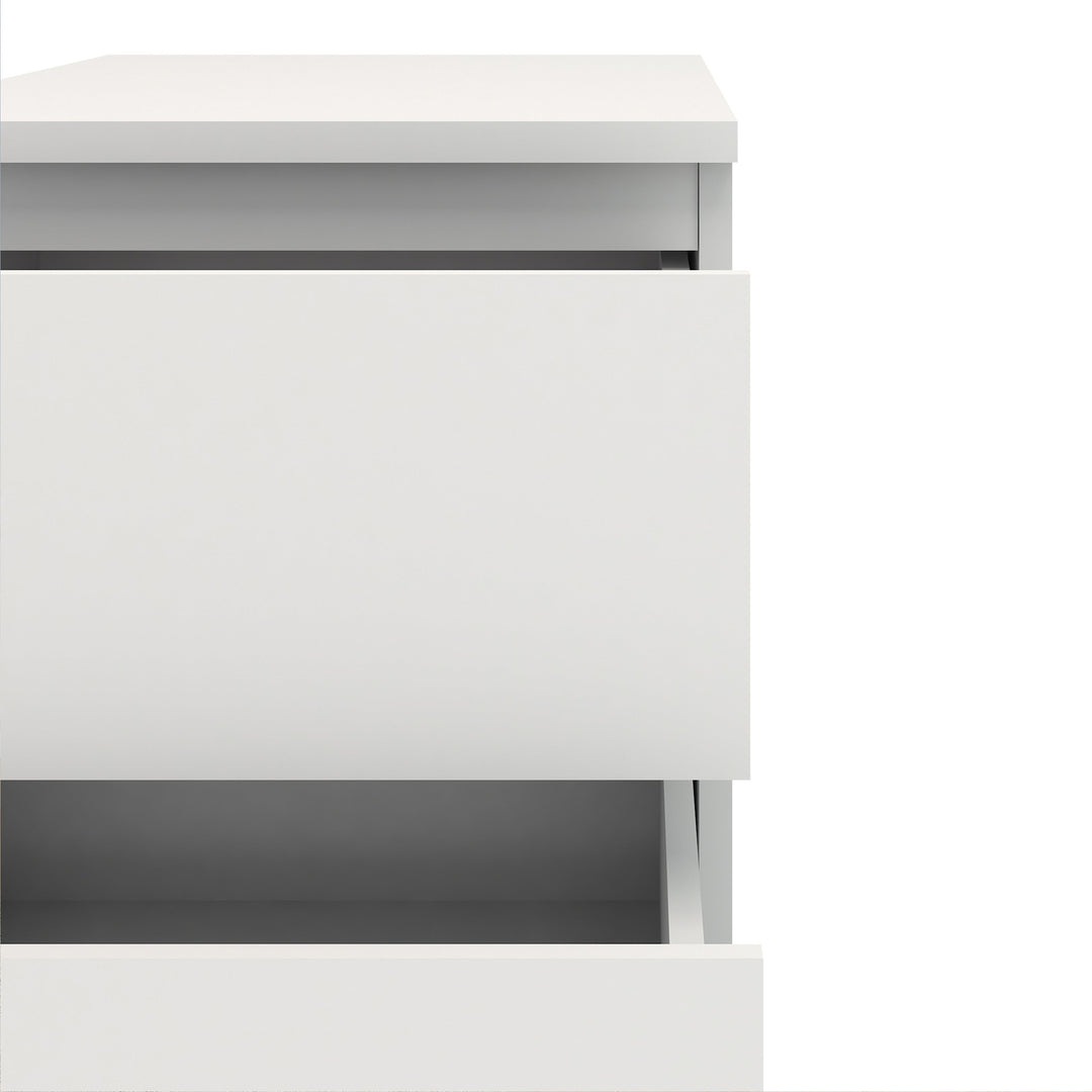 Nova Bedside 2 Drawer in White - TidySpaces