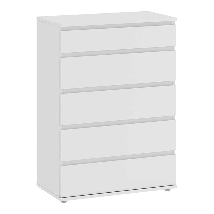 Nova Chest of 5 Drawers in White - TidySpaces