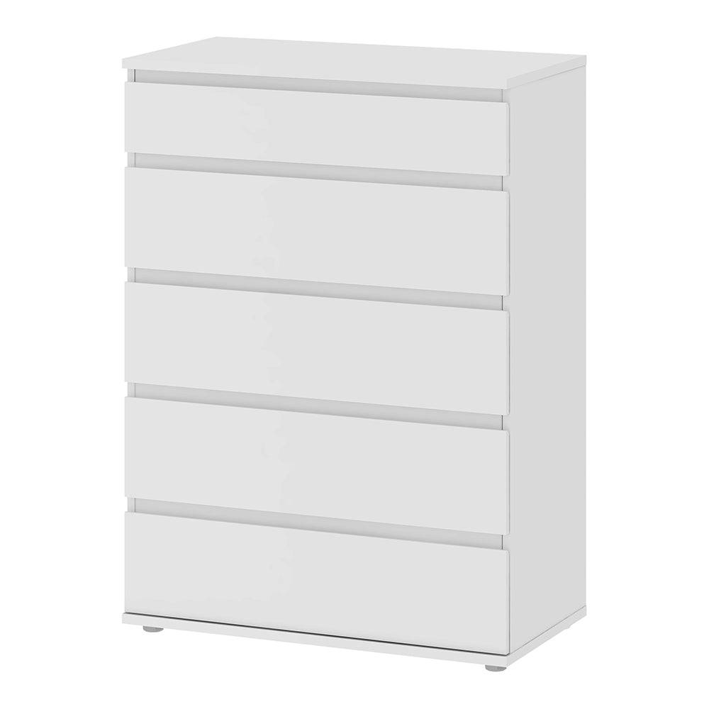 Nova Chest of 5 Drawers in White - TidySpaces