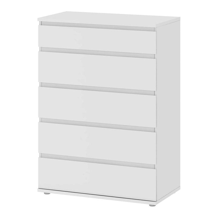 Nova Chest of 5 Drawers in White - TidySpaces