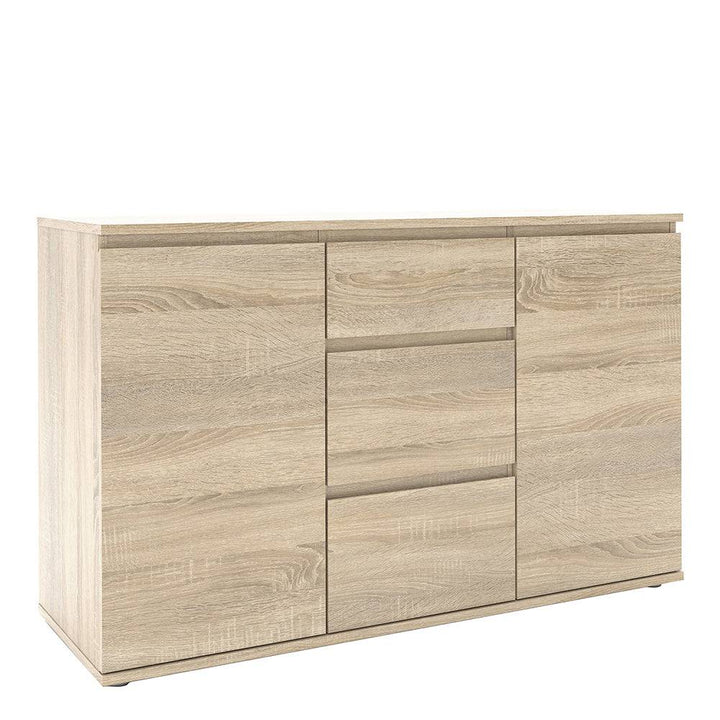 Nova Sideboard - 3 Drawers 2 Doors in Oak - TidySpaces