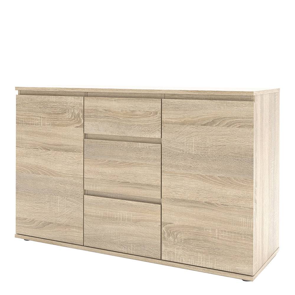 Nova Sideboard - 3 Drawers 2 Doors in Oak - TidySpaces