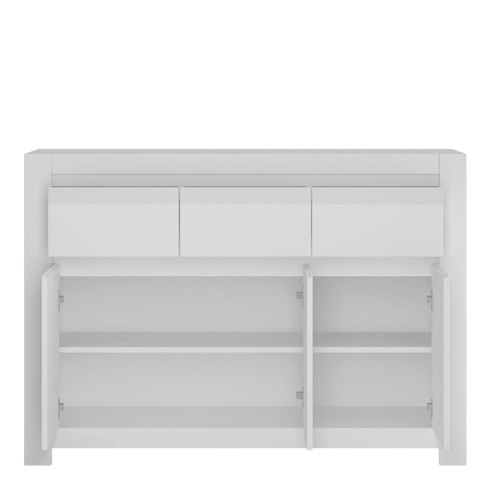 Novi 3 Door 3 Drawer Cabinet in Alpine White - TidySpaces