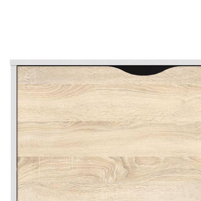 Oslo TV Unit - Wide - 2 Drawers 4 Shelves in White and Oak - TidySpaces