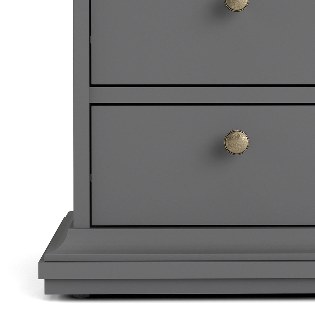 Paris Bedside 2 Drawers in Matt Grey - TidySpaces