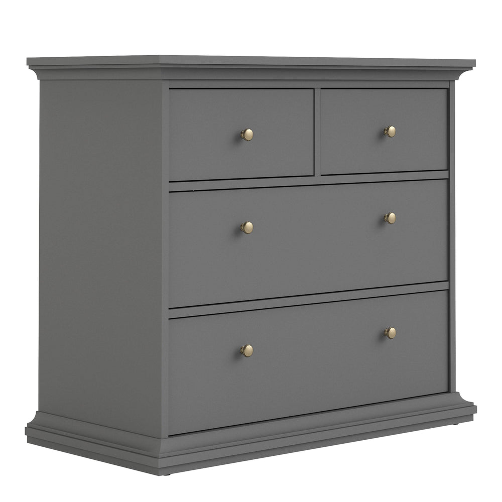 Paris Chest of 4 Drawers in Matt Grey - TidySpaces