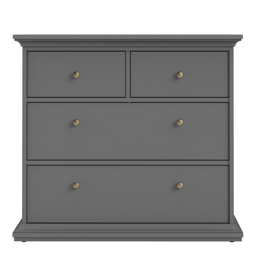 Paris Chest of 4 Drawers in Matt Grey - TidySpaces