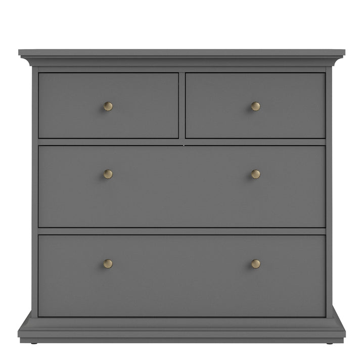 Paris Chest of 4 Drawers in Matt Grey - TidySpaces