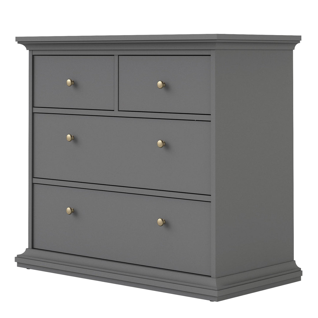 Paris Chest of 4 Drawers in Matt Grey - TidySpaces