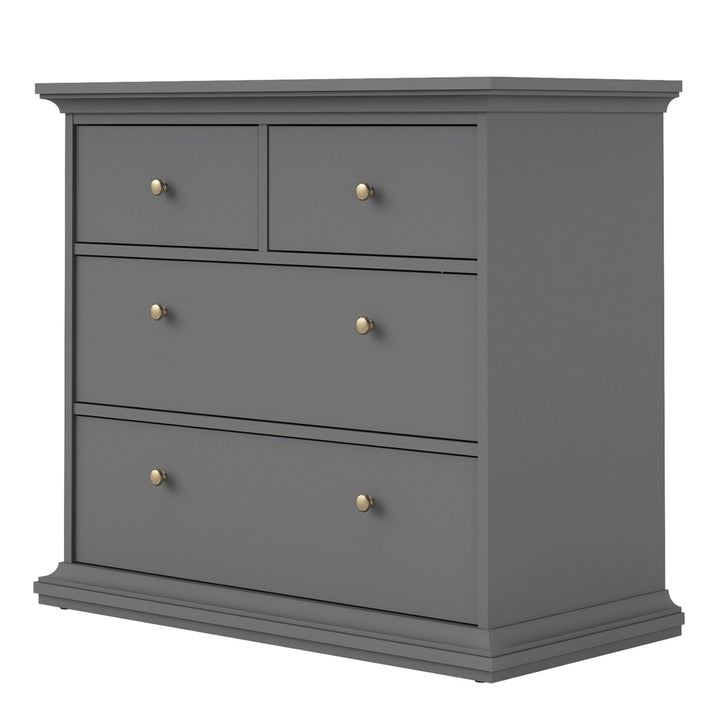 Paris Chest of 4 Drawers in Matt Grey - TidySpaces