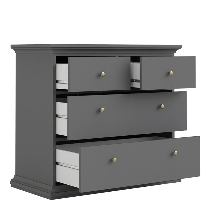 Paris Chest of 4 Drawers in Matt Grey - TidySpaces