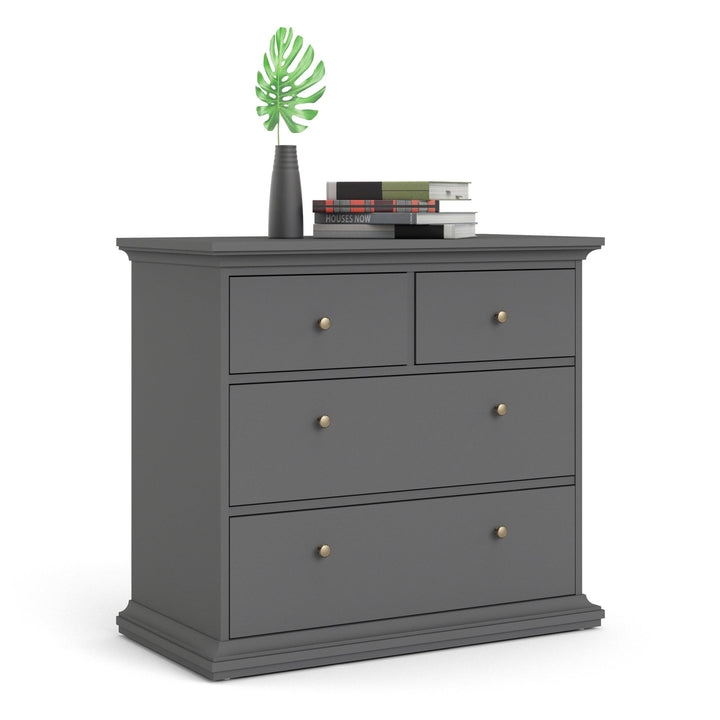 Paris Chest of 4 Drawers in Matt Grey - TidySpaces