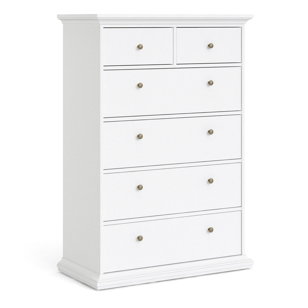 Paris Chest of 6 Drawers in White - TidySpaces