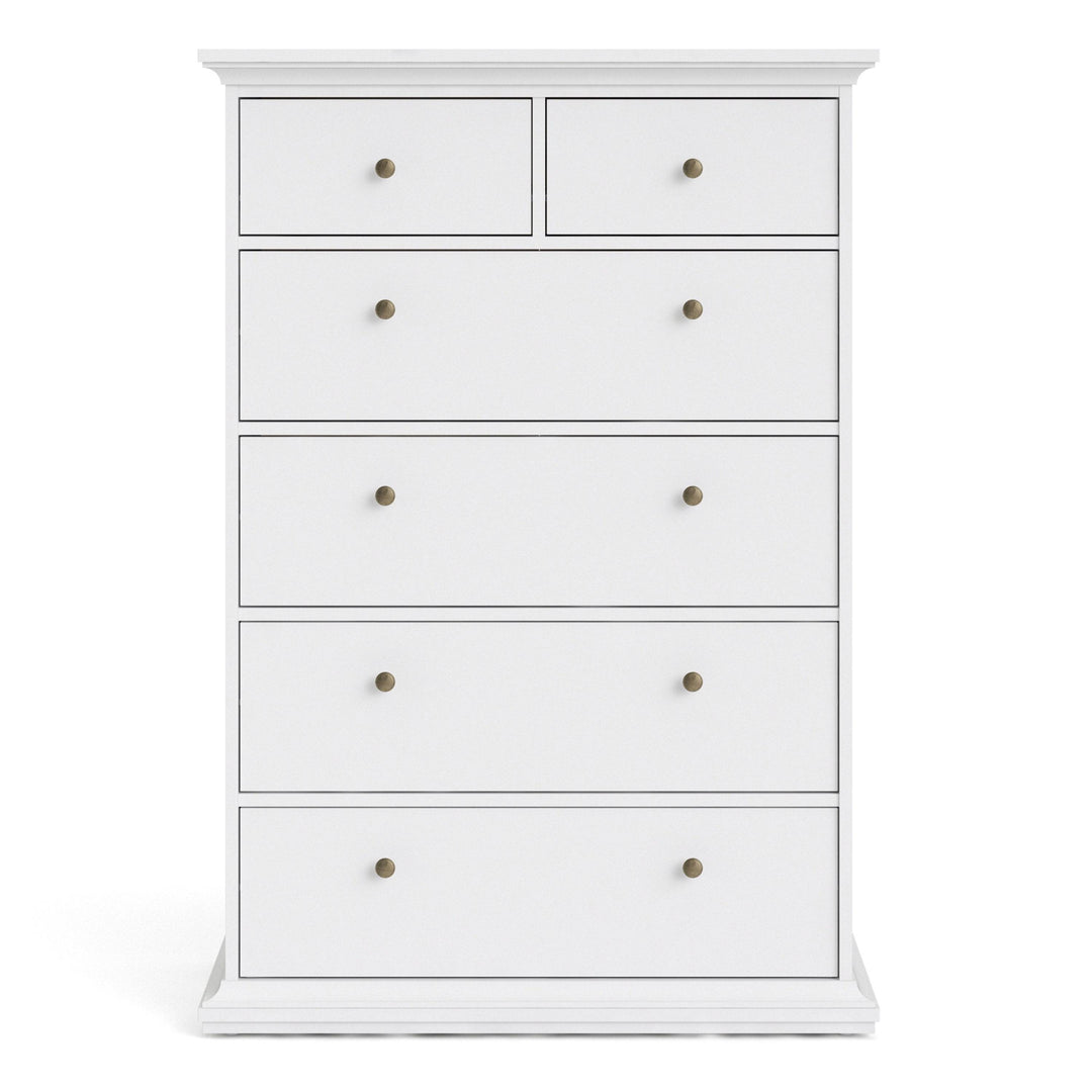 Paris Chest of 6 Drawers in White - TidySpaces