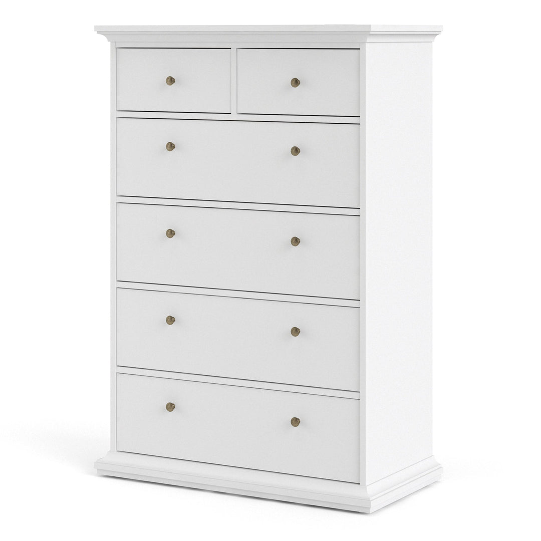 Paris Chest of 6 Drawers in White - TidySpaces