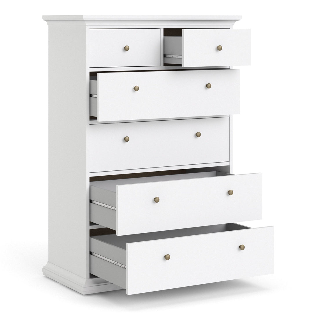 Paris Chest of 6 Drawers in White - TidySpaces