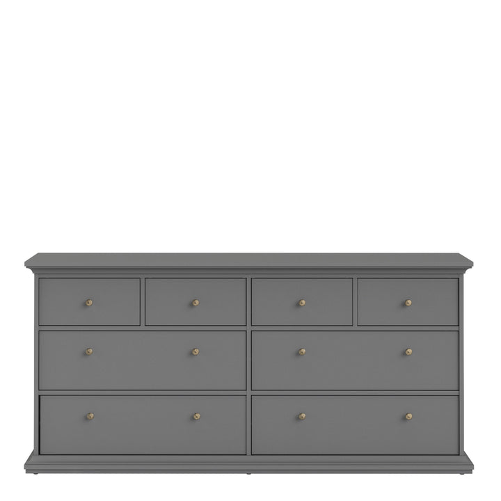 Paris Chest of 8 Drawers in Matt Grey - TidySpaces