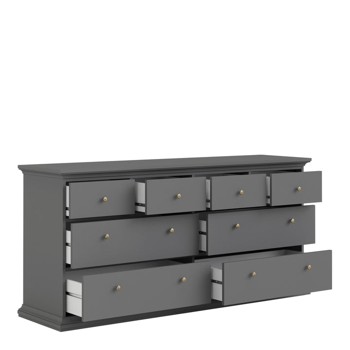 Paris Chest of 8 Drawers in Matt Grey - TidySpaces