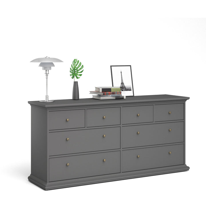 Paris Chest of 8 Drawers in Matt Grey - TidySpaces