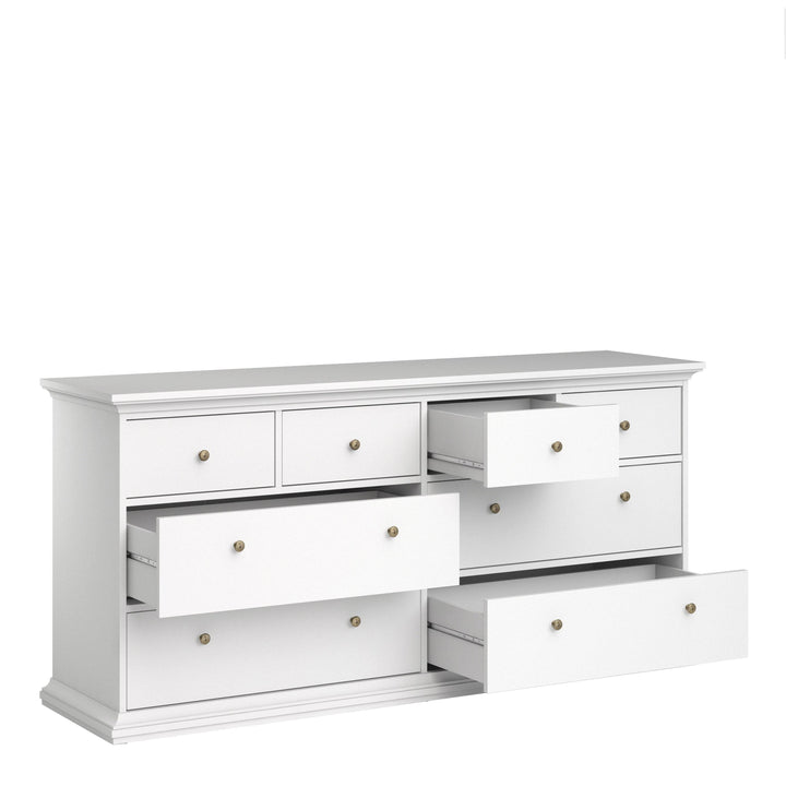 Paris Chest of 8 Drawers in White - TidySpaces