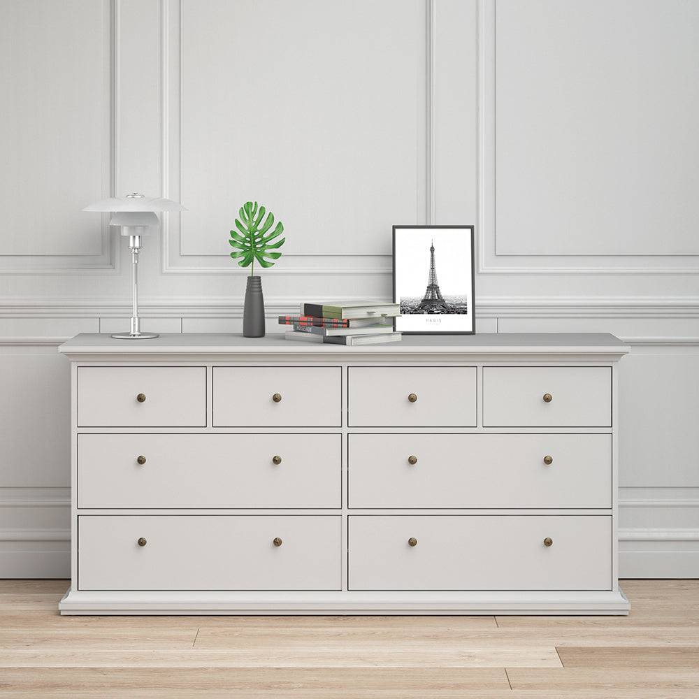 Paris Chest of 8 Drawers in White - TidySpaces