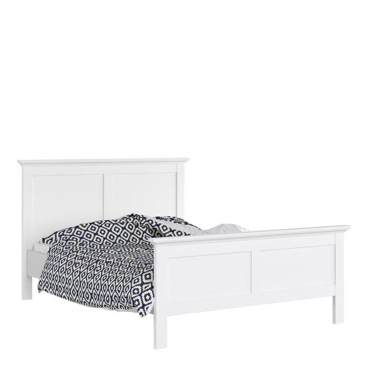 Paris Double Bed (140 x 200) in White - TidySpaces